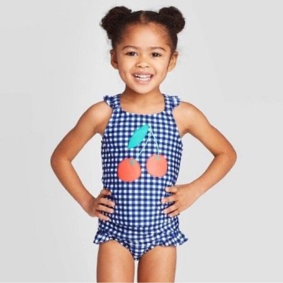 Cat & Jack | Toddler Girls' Cherry Tankini Swimsuit Navy - Picture 1 of 11